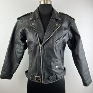 KC Collections Biker Leather Moto Motorcycle Jacket